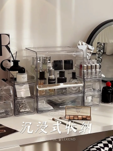 Homepeas® Acrylic Makeup Organiser Box Cosmetic Storage Box Dressing Table Organizer