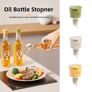 Oil Bottle Stopper Rubber Lock Plug Seal Leak-proof Food Grade Plastic Nozzle Sprayer Liquor Dispenser Wine Pourer Barware Tools