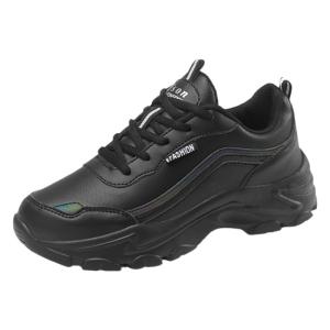Fall Brand Womens Shoes Sport Sneakers New Leather Surface Waterproof Lightweight Casual Thick Bottom Dad Shoes Women