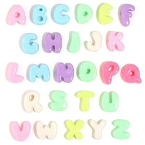 30 Hạt Chữ Cái Acrylic Pha Trộn Kiểu Anh Dễ Thương Dùng Làm Đồ Trang Sức Tự Làm Hạt Đệm Lỗ Lớn Cho Vòng Tay Vòng Cổ