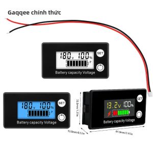 Đồng Hồ Đo Điện Áp Kỹ Thuật Số 6133A DC 8V-100V Cho Ô Tô Xe Máy Bình Ắc Quy Axit Chì Lithium LiFePO4 Chỉ Báo Dung Lượng Pin 12V 24V 48V 72V