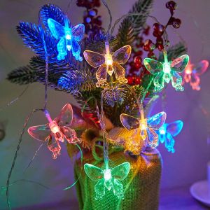 Butterfly Solar lights String Street Garland Outdoor Decoration For Garden Lawn Tree Christmas Decorative Flower Festoon light LED Outdoor creative cute design christmas light Christmas lights holiday lights outdoor garden lights Outdoor Solar Powered Str - Lazada