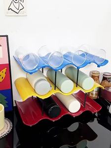 Multi-layer Wave Cup Holder Colorful Mug Storage Rack Desktop Cup Organizer Kitchen Coffee Tea Glass Tabletop Drinkware Shelf