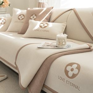 Ghế sofa mềm bìa 1/2/3/4/chỗ ngồi & L hình dạng sofa bìa cotton dệt bốn mùa kết hợp chống trượt sofa Bìa mềm
