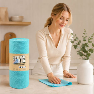 1 Roll/20 Pcs Microfiber Cleaning Cloth Reusable Kitchen Cleaning Hand-torn Towel Roll Rag Absorbent Wipes For Home Car Cleaning