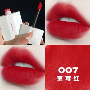 Perfect Diary Velvet Matte Lip Glaze 007 Strawberry Red Business Card Lipstick Long-lasting Color Boosting for Students And Women