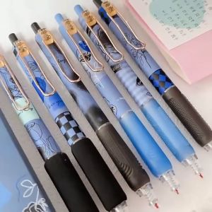 6PCS/Box Soft Cloud Grip Press Gel Pen ST Tip Quick Drying Neutral Pen Student Specific 0.5mm Black Ink Ballpoint Pen Gift
