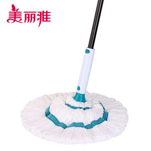 Beautiful Elegant Stainless Steel Self-Winding Water Mop No Hand Wash Rotating Cloth Absorbent Floor Cleaner Home Tool