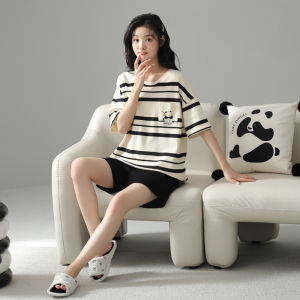 Miiow | Catwoman Summer New Sweet Cute Womens Sleepwear Short Sleeve Cotton Pajamas Shorts Outdoor Wearable Casual Home Clothes