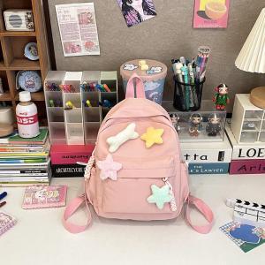 กระเป๋าเป้สะพายหลังผ้าไนลอนสำหรับเด็กและเยาวชน กระเป๋าเดินทางแบบสะพายไหล่สองข้างสำหรับผู้หญิง กระเป๋าใส่หนังสือแบบน้ำหนักเบา กระเป๋าเดินทางขนาดเล็ก กระเป๋าใส่ของสำหรับเด็ก