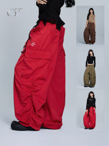 Loose Straight Leg Workwear Trousers for Dancing Fashionable Drawstring Casual Pants Hip Hop Style Square Dance Pants