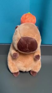 Pumpkin Capybara Plush Toy Cute Halloween Stuffed Animal Water Bear Plushie Soft Squishy Collectible Gift for Kid Capybara Lover