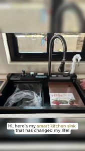 Multifunctional Kitchen Sink / Nano Multifunctional Kitchen Sink / 75x45cm Black