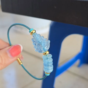 Q1998 Vòng ngũ điếu hồ ly chúa Aquamarine cho Thủy và Mộc - Phong Thuỷ TUDO P