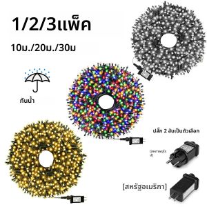 1/2/3Pcs LED String Light 10M/20M/30M Christmas Tree Fairy กลางแจ้ง Festoon 220V EU Plug/110V US Plug party โคมไฟตกแต่ง CW/WW/RGB