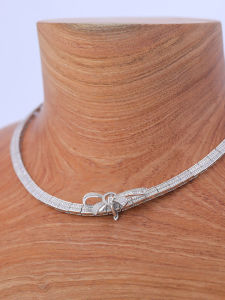 Heavy Duty T Square Drill Lockbone Chain New Versatile Full Drill Butterfly Knot Detachable Short 925 Pure Silver Luxury Neck Ornament