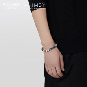 Power Ionics Whimsy Men Women New Trend Fashion Volcanic Rocks Rainbow Souvenir Bracelet Free Engrave