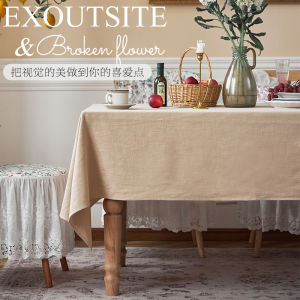 American Style Rectangular Linen Tablecloth Nordic Pure Color Photography Props Home Use Simple Modern Fabric Tablecloth