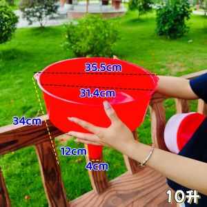 Thickened Plastic Funnel Large Size Food Grade Double Ear Wide Mouth Red Household Kitchen Cooking Utensil Industrial White