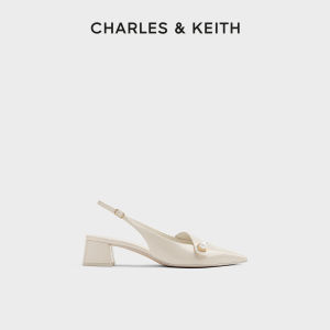 Charles & Keith | Fashion Pointed Toe Low Heel Pearl Decorated Sandals