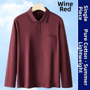 AOYUNNIAO | Pure Cotton Oversized Long Sleeve T-Shirt for Middle-aged and Elder Men