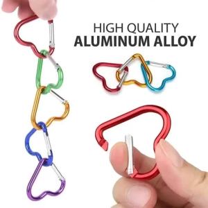 10 Chiếc Hình Trái Tim Nhôm Móc Khóa Carabiner Kẹp Chiến Thuật Ngoài Trời Dụng Cụ Nước Móc Khóa Cho Leo Núi Phụ Kiện