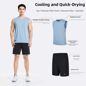 Erke | Mens Quick-Dry Basketball Set Summer New Tank Top Shorts