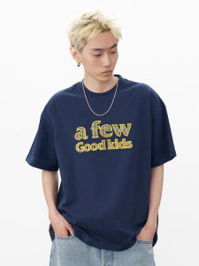 Áo Thun Tay Ngắn Họa Tiết Sọc Màu Tương Phản Phong Cách Dân Tộc AFGK25SS Mùa Hè Thường Ngày Đa Năng Cho Cặp Đôi Cotton 100%