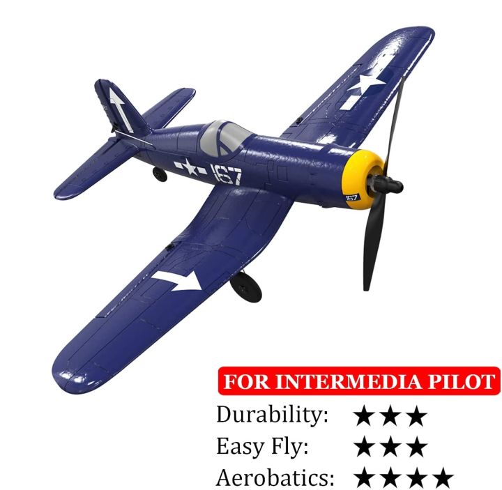 VOLANTEXRC RC Plane F4U Corsair 4CH 400mm Wingspan Fixed Wing EPP  Foam One Key Aerobatic Remote Control Airplane 761-8 RTF/PNP Lazada PH