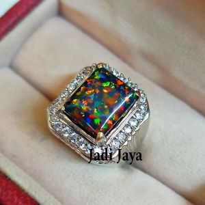 Cincin Batu Black Opal Super Jarong Istimewah