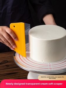 Transparent Soft Plastic Cake Scraper Baking Tool Cream Paste Smoothie Maker Kitchen Gadget Dough Scraper Baking Accessories