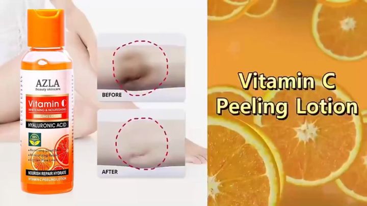 AZLA Vitamin C Peeling Lotion Remove Dead Skin Exfoliating Whitening and Smoothing New Skin Body Skincare Product 100ml