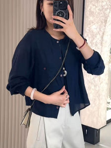 BINKAFENNY | Plus Size Womens Linen Lyocell Sunscreen Shirt Short Unique Beautiful Top For Summer 2025 Unique Commute Style Round Neck Button Up