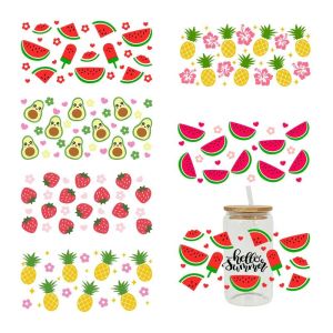 Waterproof Crystal Logo Cup Stickers Cartoon Print Colorful Decal Glass Decoration Patch No Trace Fruit Pattern Home Decor