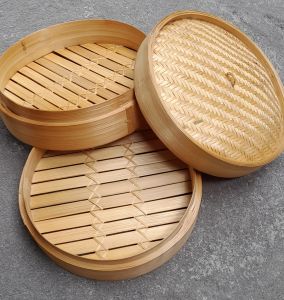 Klakat Bambu Dimsum 30cm Kukusan Bambu 2 Wadah dan 1 Tutup
