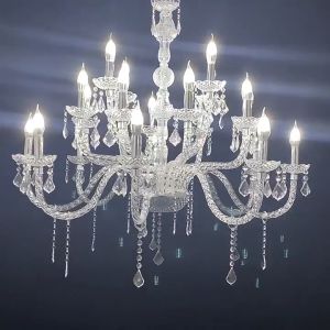 Lampu Chandelier Gantung Lilin Cabang /Lampu gantung Cabang 12 Akrilik (Termasuk Bohlam E14)
