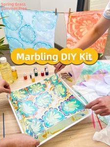 DIY Water Marbling Silk Scarf Kit White