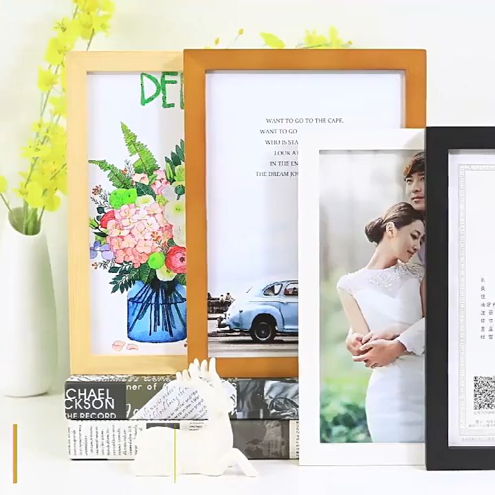 A4 Wooden Photo Frame Simplicity Wall Decoration Frame Stand Home Diy 