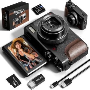 Máy Ảnh Kỹ Thuật Số NBD 56MP 4K 180 ° Màn Hình Lật Máy Ảnh Nhỏ Gọn Chụp Ảnh Tức Thì Với Zoom Quang Học 16X Chống Nước Chống Sốc Nhận Diện Khuôn Mặt