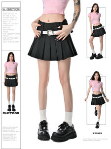 Váy Ngắn Xếp Ly Màu Đen Cạp Cao Cho Nữ Mùa Hè Váy Ngắn Dáng Chữ a Gợi Cảm Ngọt Ngào Mát Mẻ Cho Bé Gái