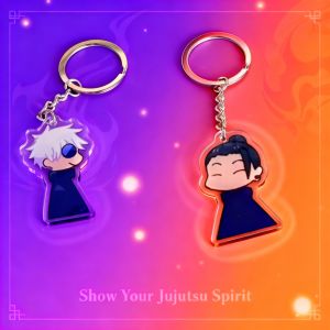 Bandai | Gojo Satoru Geto Suguru Anime Cosplay Cool Unique Cartoon Funny Metal Keychain Bag Pendant Keyring Jewelry Gift for Fans