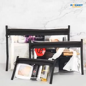 Transparent Makeup Organizer Toiletry Bag Travel Cosmetics Bag Simple Waterproof PVC Makeup Pouch