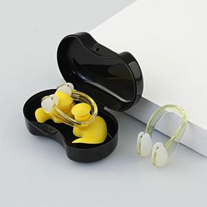 Waterproof Silicone Earplugs with Nose Clip Combo Noise Reduction and Sound Insulation Comfortable Protective Accessories for
