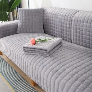 Plush Sofa Cushion Flannel Sofa Mat Non-slip Thicken Fabric Soft Sofa Cuhsion Universal Full Cover