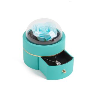 วันวาเลนไทน์รอบ Rose กล่องเครื่องประดับเทศกาลคริสต์มาสข้อเสนอแหวนของขวัญกล่องสร้อยคอคู่กํามะหยี่ของขวัญบรรจุภัณฑ์ Organizer