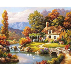 BILIBILI | Acrylic Paint By Numbers Scenery Painting By Numbers on Canvas Coloring By Number for Adults Paint Digital Art