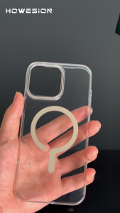 HOWESION Crystal Clear Slim Magnetic Phone Case For iPhone 16 Pro Max /15 14 13 Pro Max / iPhone 16 15 Plus Transparent Cover Minimal Thin Protective Case