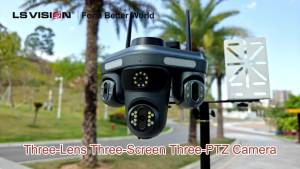 LS VISION 15MP Three Lens WIFI CCTV PTZ Camera IP66 Waterproof Outdoor Humanoid Detection Bluetooth Security Camera Automatic Tracking Full Color Night Vision Two-Way Audio IP Cameras