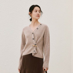 Yigue | Design Chinese Style V-Neck Loose Versatile Sweater Cardigan