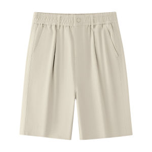 Miiow | Pure Cotton Mens Shorts Casual Loose Fit Five Inches Summer Business Leisure Pants Solid Color Trendy Youth Outdoor Wear